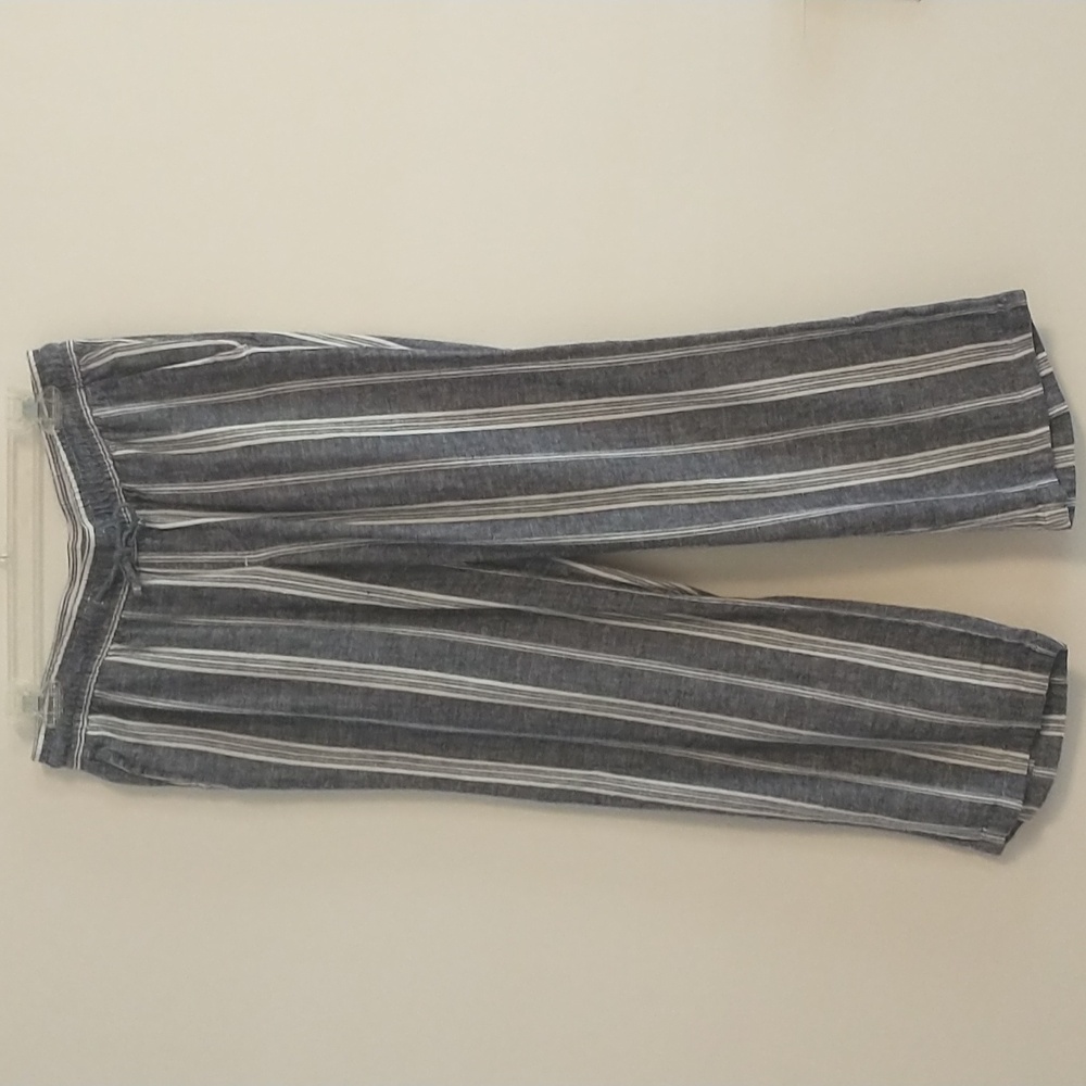 Old Navy pull on Cropped Wide leg linen blend pants Small